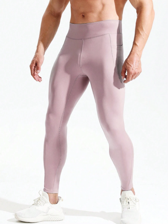 Men's High waisted Base Layer Tights for Enhanced FitnessPerformance and Running Comfort