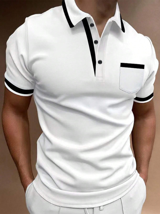 Manfinity Homme Men Contrast Trim Polo Shirt