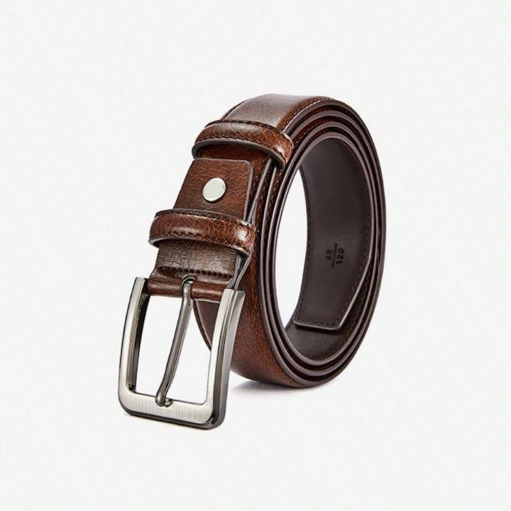 1pc Men's Elegant Business Style Brown Belt, Suitable For Daily Wear