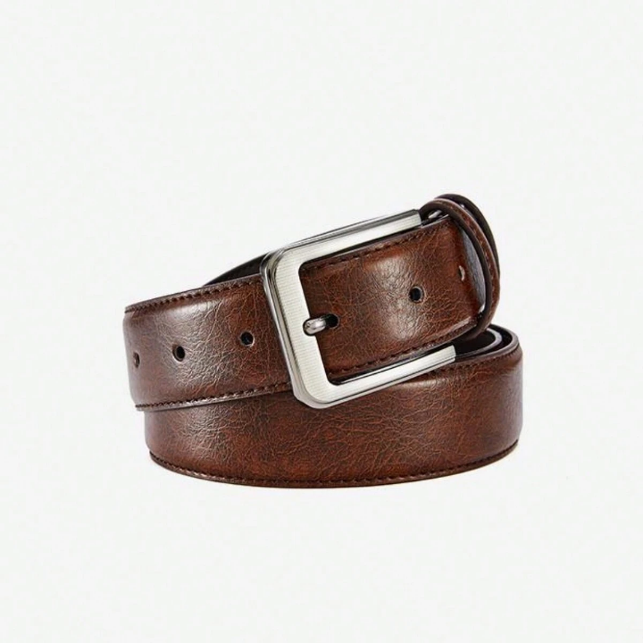 1pc Men's Elegant Business Style Brown Belt, Suitable For Daily Wear