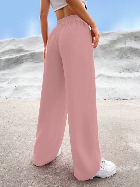 EZwear Solid High Waist Pants