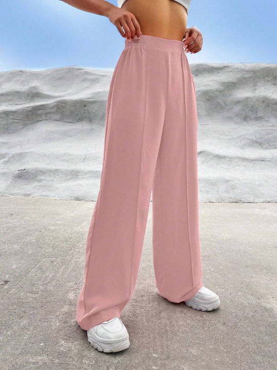 EZwear Solid High Waist Pants