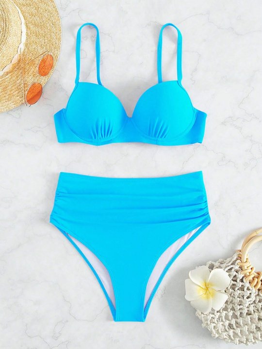 Swim Basics Plain Push Up Bikini Swimsuit