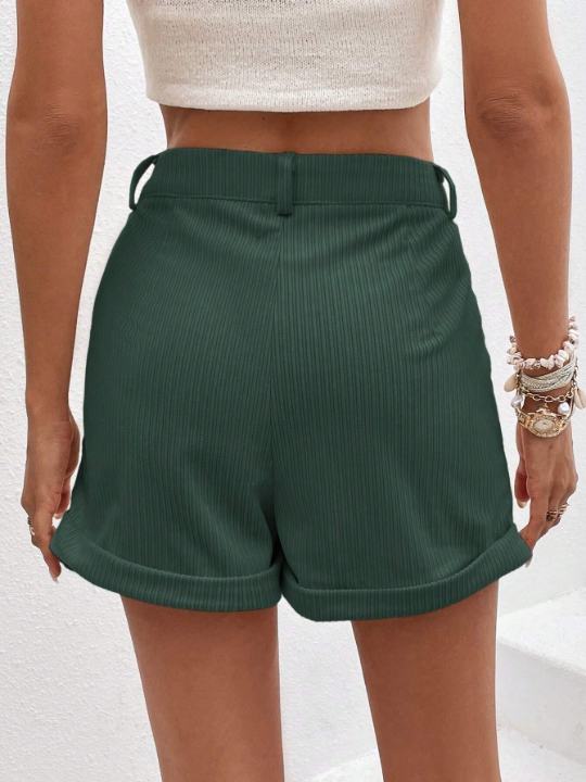 Essnce Slant Pocket Roll Up Hem Shorts