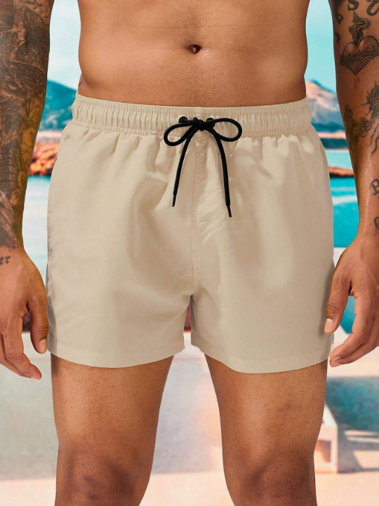 Manfinity Swimmode Men Drawstring Waist Slant Pocket Swim Trunks