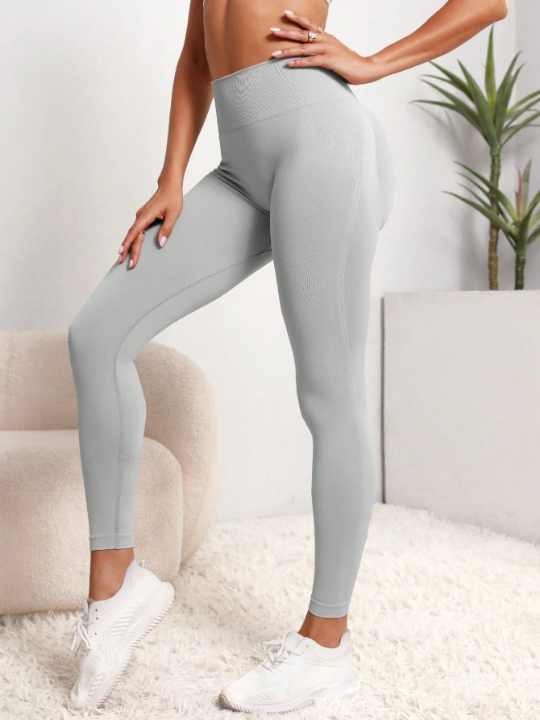 Yoga Basic Solid Tummy Control Sports Leggings