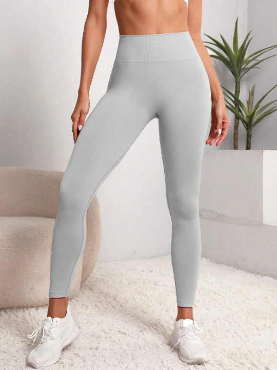 Yoga Basic Solid Tummy Control Sports Leggings