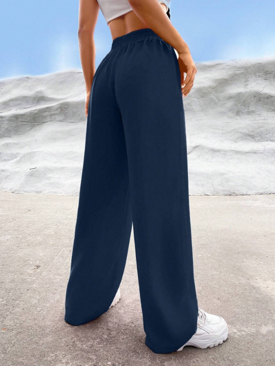 EZwear Solid Wide Leg Pants