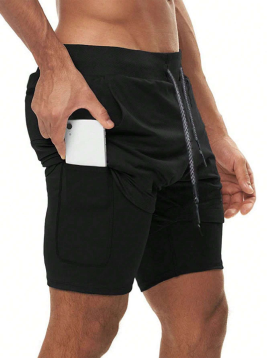 Sport Corelite Men Drawstring Sports Shorts With Phone Pocket