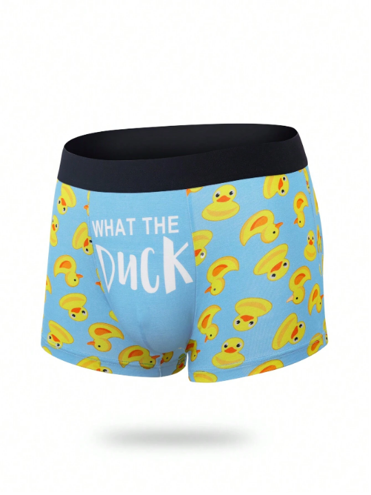 Men Cartoon & Letter Graphic Boxer Brief