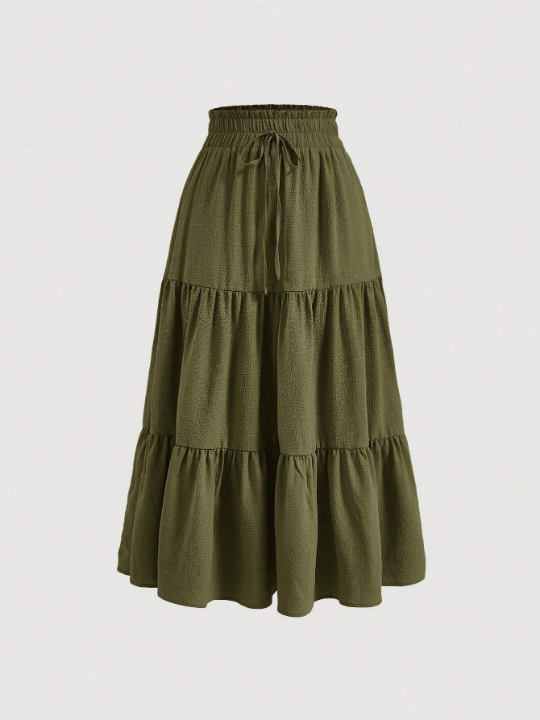 MOD Ruffle Hem Knot Front Skirt