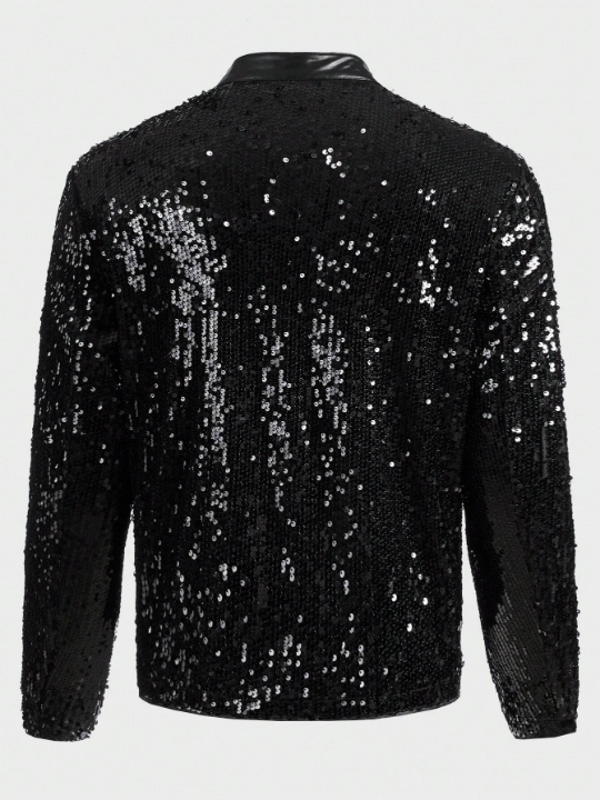 Manfinity AFTRDRK Loose Fit Men's Zip Up Sequin Jacket