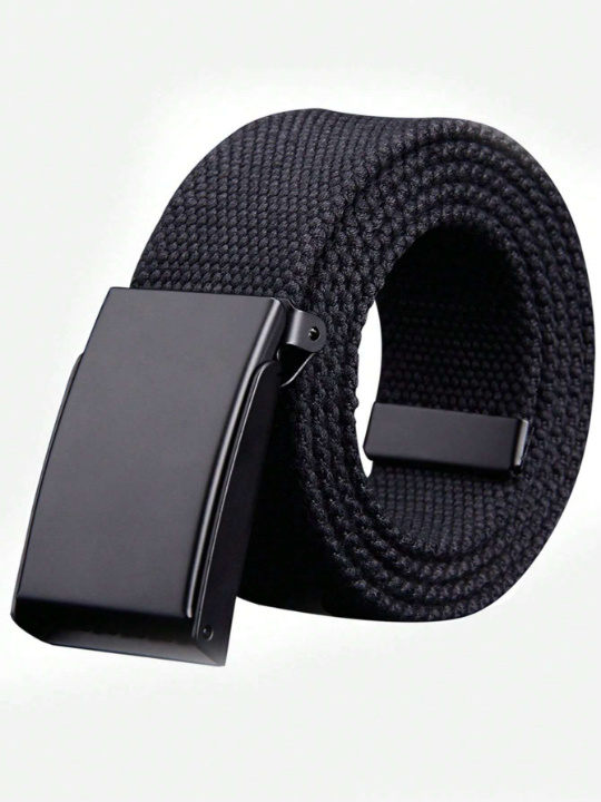 1pc Men's Woven Automatic Buckle Cool & Fashionable Decorative Belt For Commuting And Casual Looks