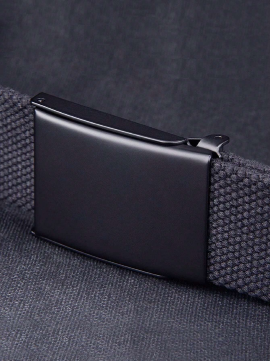 1pc Men's Woven Automatic Buckle Cool & Fashionable Decorative Belt For Commuting And Casual Looks