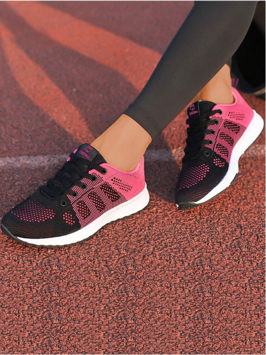 Women's Lightweight Mesh Athletic Shoes, Breathable Lace-Up Running Shoes, Casual And Fashionable Women's Footwear