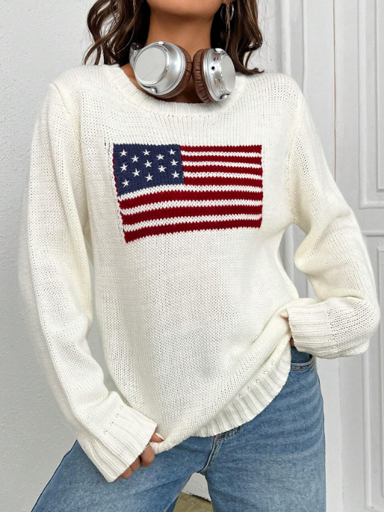 EZwear Flag Pattern Sweater