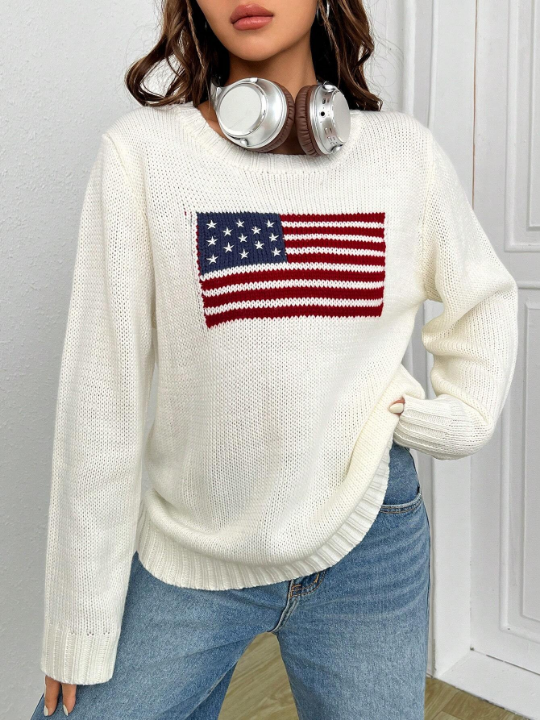 EZwear Flag Pattern Sweater