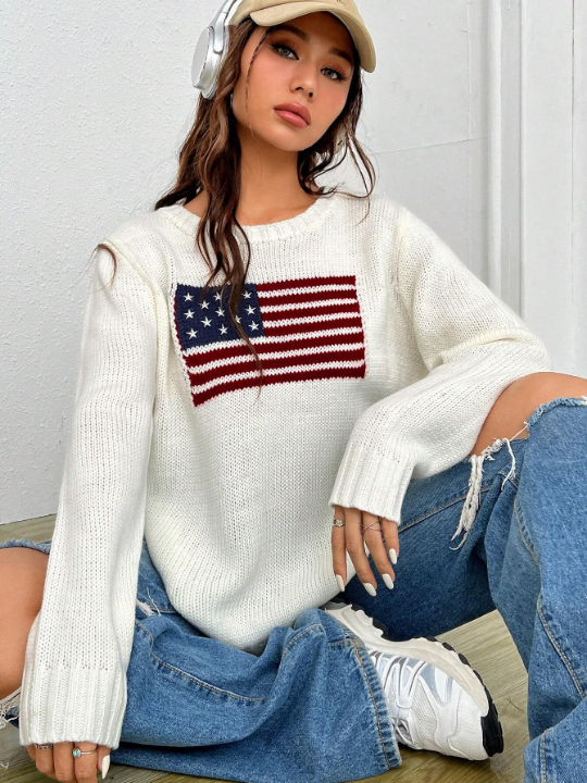 EZwear Flag Pattern Sweater