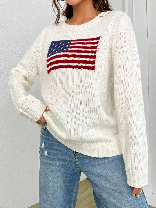 EZwear Flag Pattern Sweater