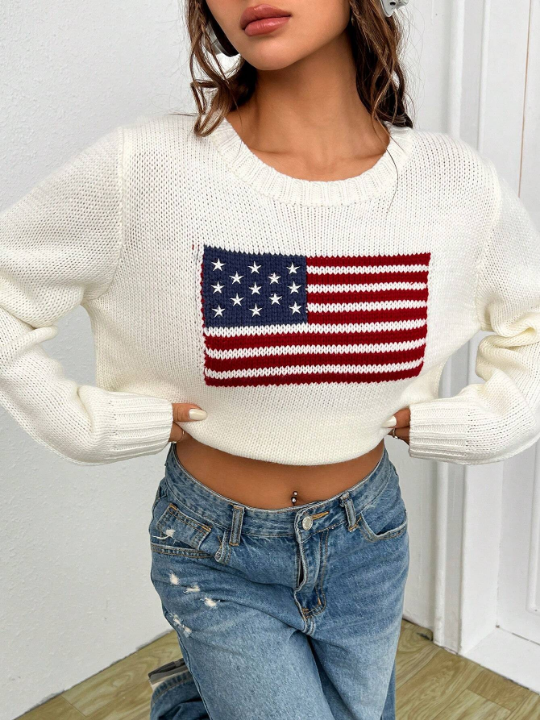 EZwear Flag Pattern Sweater