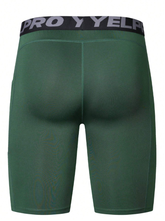 Workout Shorts With Pockets, Running Training Quick Dry Elastic Tight Shorts, Moisture-wicking