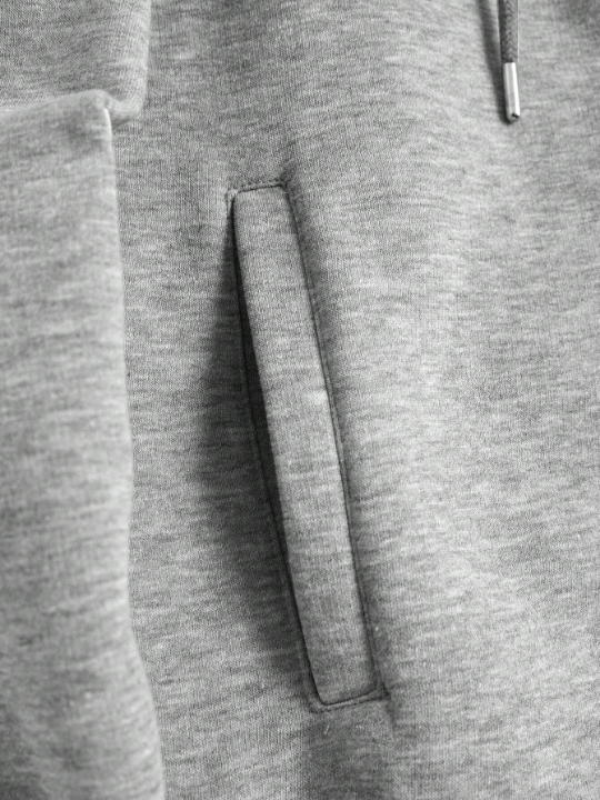 Cottnline Men Zip Up Drawstring Hoodie Without Tee