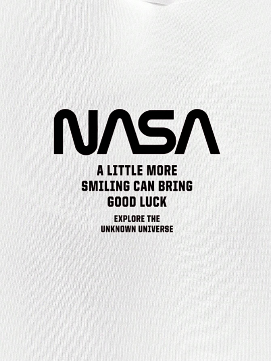 Cottnline Men Slogan Graphic Drawstring Hoodie