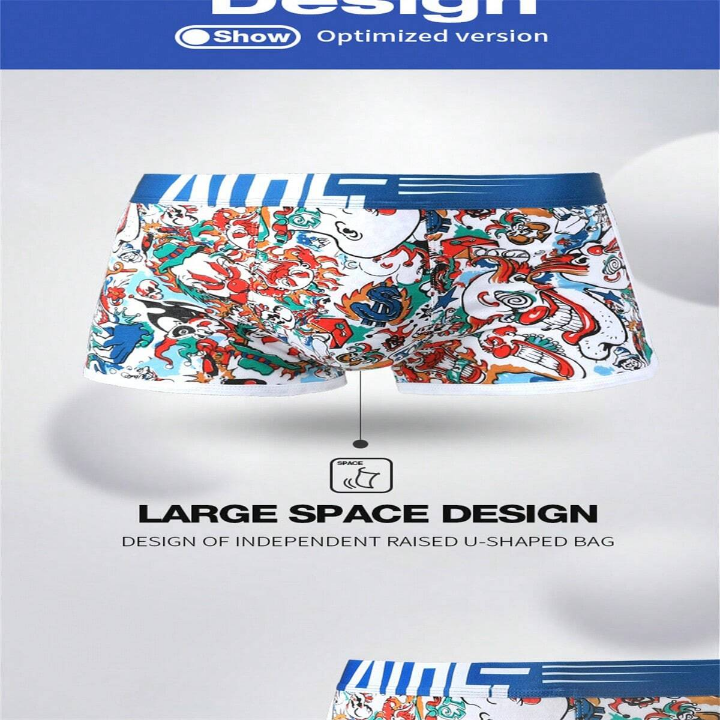 1pc Men's Underwear Boxer Briefs, Breathable & Fashion, Personalized Design