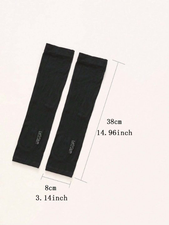 1 Pair Women Solid Black Arm Sleeves For Daily Decoration