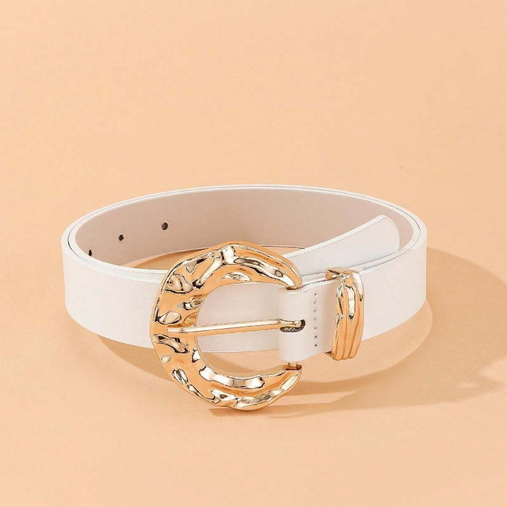 1pc Fashionable Gold-tone Buckle Casual Women's Jeans/suit/skirt Decoration Waist Belt, Daily Wear