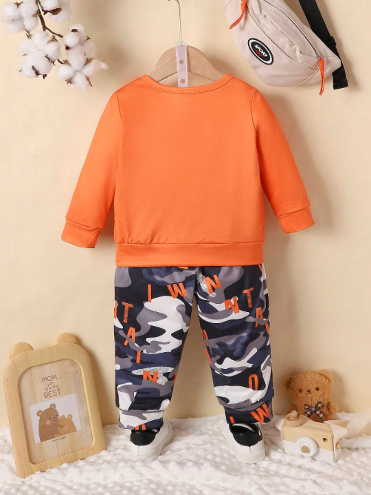 Baby Boy Bag & Camo Print Sweatshirt & Sweatpants