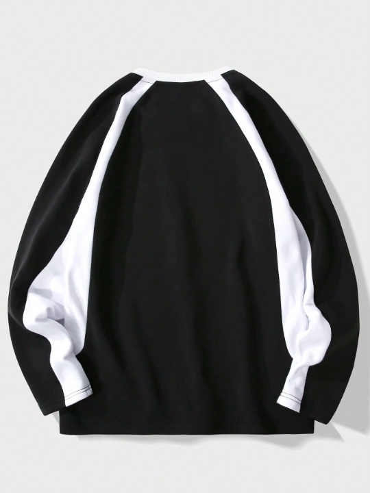 Manfinity Hypemode Men Letter Graphic Raglan Sleeve Sweatshirt