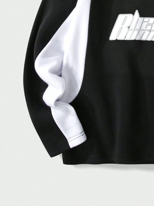 Manfinity Hypemode Men Letter Graphic Raglan Sleeve Sweatshirt