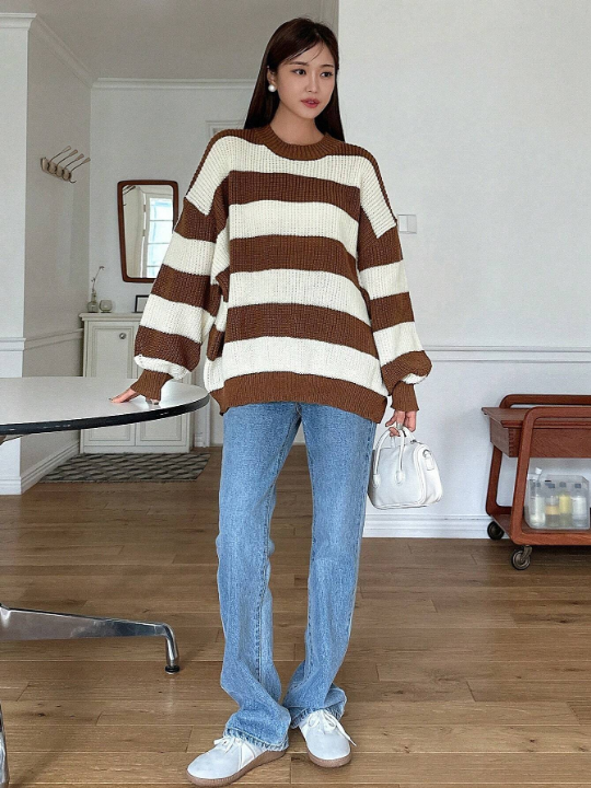 DAZY Two Tone Drop Shoulder Sweater