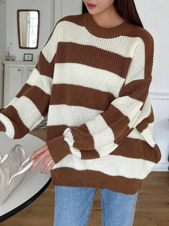 DAZY Two Tone Drop Shoulder Sweater