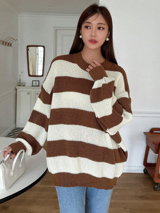 DAZY Two Tone Drop Shoulder Sweater