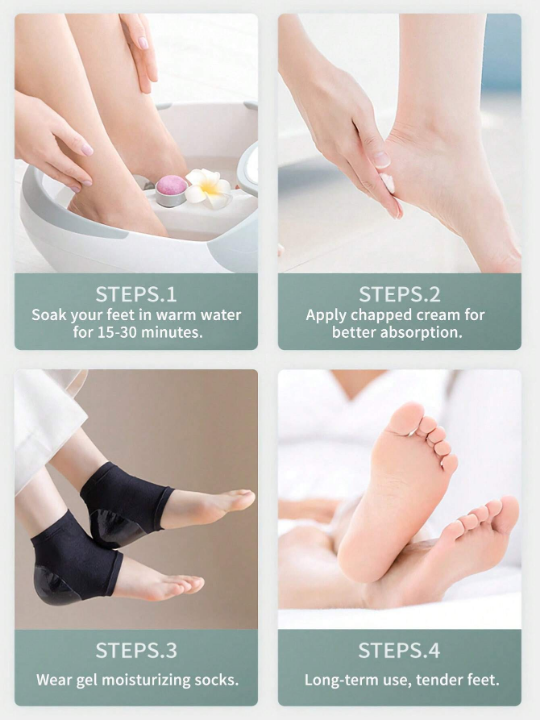 3 Pairs Black Silicone Gel Moisturizing Socks For Women Men Dry Cracked Heel Treatment, Heels Soften Repair Care Exfoliating