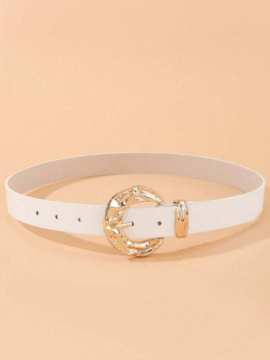 1pc Fashionable Gold-tone Buckle Casual Women's Jeans/suit/skirt Decoration Waist Belt, Daily Wear