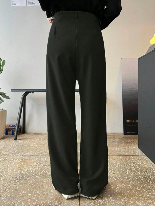 DAZY Plicated Detail Wide Leg Pants