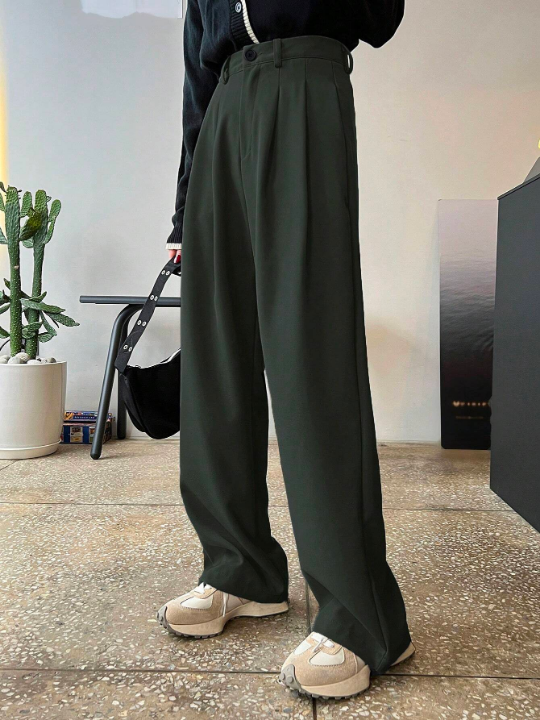 DAZY Plicated Detail Wide Leg Pants