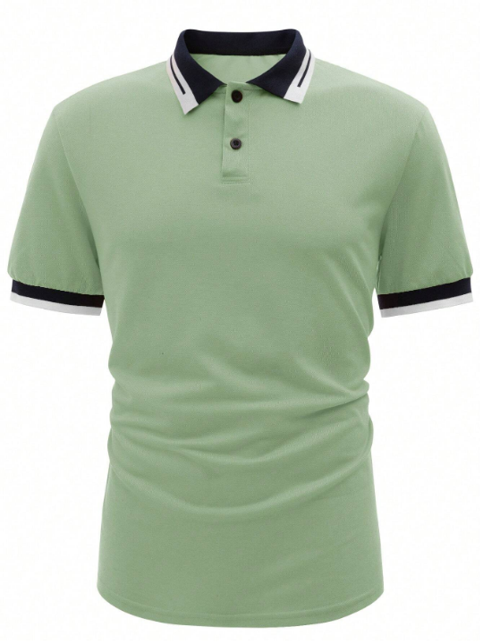 Manfinity Mode Men Contrast Trim Polo Shirt