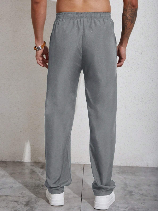 Manfinity Homme Men Letter Patched Detail Drawstring Waist Pants