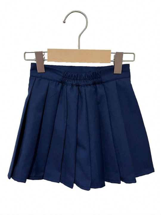 Tween Girl Solid Pleated Skirt