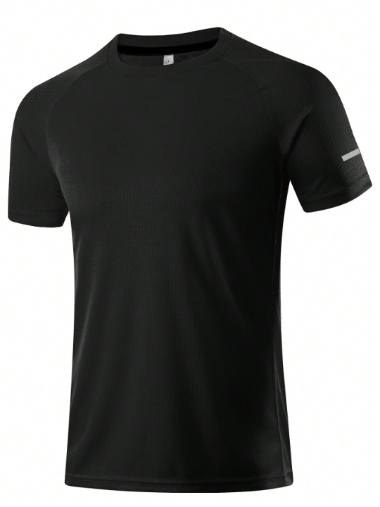 Men's Outdoor Quick Dry Short Sleeve T-Shirt For Fitness Training, Running Gym Clothes Men Basic T Shirt