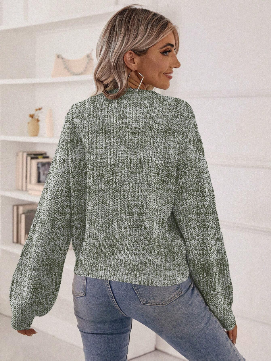 Essnce Marled Knit Drop Shoulder Sweater