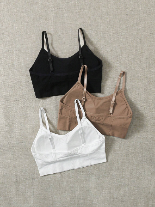 3pcs Solid Sports Bra