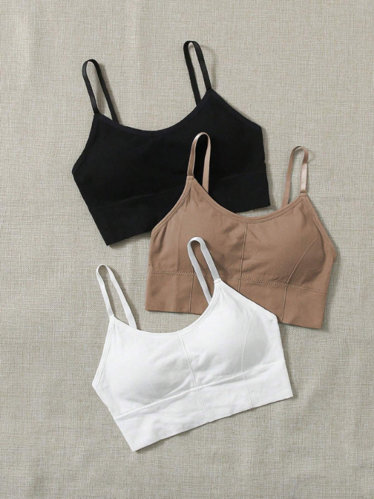 3pcs Solid Sports Bra