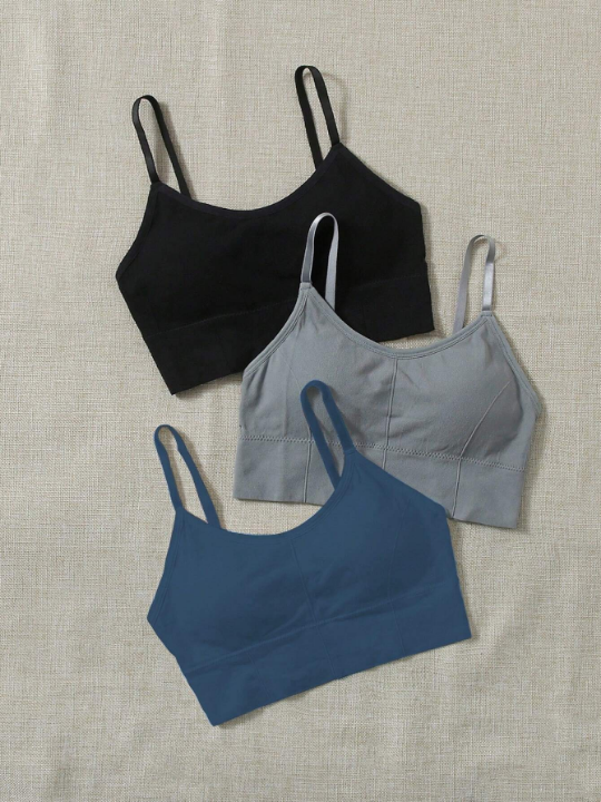 3pack Solid Sports Bra