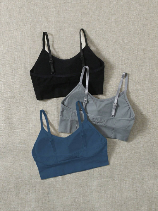 3pack Solid Sports Bra