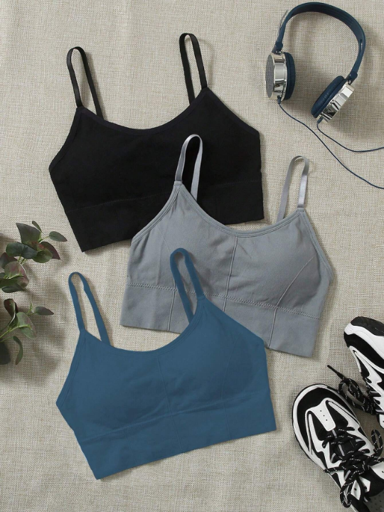 3pack Solid Sports Bra